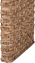Bali & pari Alda Handwoven Seagrass Console Table - Rustic Wicker Waterfall Accent Table for Living Room, Hallway, or Entryway, Natural Brown