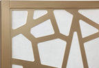 Roundhill Furniture Giyano 4 Panel Screen Room Divider, White Screen with Gold Frame