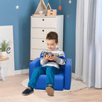 Qaba 2-in-1 Multifunctional Kids Sofa Convertible Table and Chair Set for Boys Girls, Blue