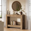 Tribesigns 41.3" Farmhouse Console Table, Behind Couch Sofa Table with Open Storage Shelves for Living Room (Natural)