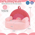 Costzon Kids Couch, Comfy Toddler Soft Sofa Chair with Fleece Fabric Cover, Kids Furniture for Playroom, Children Reading Armchair for Boys & Girls Gifts Aged 3+ (Medial,Blush Pink Arc)
