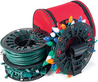 [Wire and Christmas Lighting Storage Bag] - Install N Store Light Storage Reels and Wire Spool - Includes 3 Spools, a Hanging Hook, and a Zipper Bag | Santa's Bags