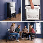 LIFETIME A-Frame Folding Chair, 4-Pack, White Granite
