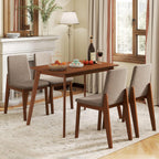 Giantex Dining Table Set for 4, Rectangular Kitchen Table and Chairs Set w/Rubber Wood Frame, Padded Seats & Backrests, Space-saving Dinette Set for Small Space, Apartment, Dining Room, Breakfast Nook