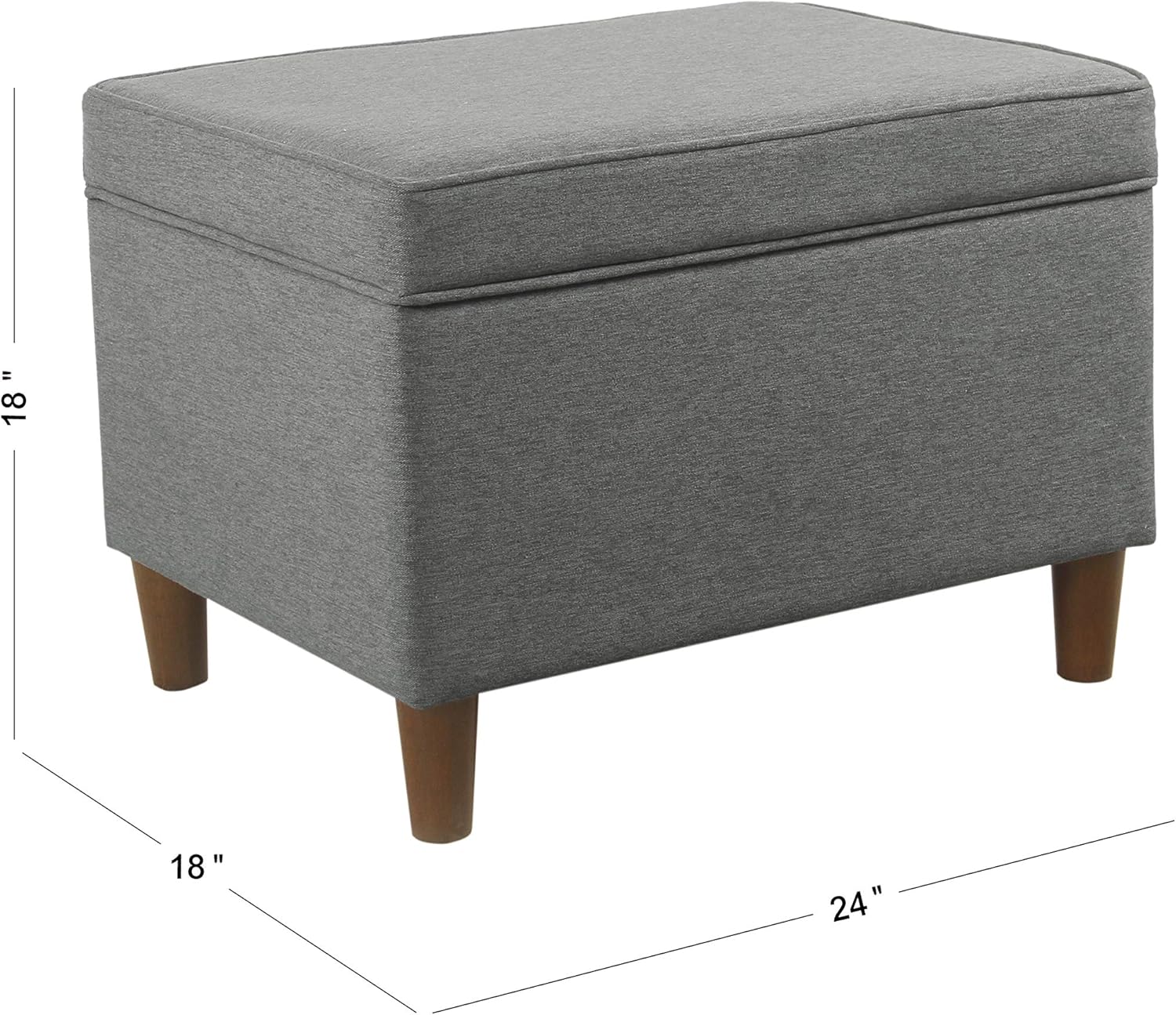 HomePop 24" Storage Ottoman - Gray
