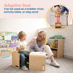 ECR4Kids Bentwood Multipurpose Toddler Cube Chair, Montessori Furniture, Natural