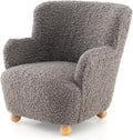 HONEY JOY Toddler Couch, Comfy Kids Chair w/Solid Wooden Frame & Sherpa Fabric, Upholstered Armchair Preschool Furniture, Baby Couch for Playroom, Kids Sofa for Girls Boys (Grey)