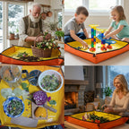 39"x31" Orange Thickened Repotting Mat for Plant Transplanting, Waterproof Tray for Potting Soil Mess Control, Portable Gardening Mat with Protective Gloves, Best Gift for Gardeners