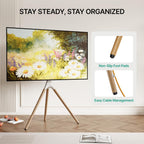 Artistic Easel TV Stand for 43-65 Inch TVs, 180° Swivel Tripod TV Stand up to 88 lbs, Floor TV Mount with Cable Management for Bedroom, Living Room and Corner, Max VESA 600x400mm, White