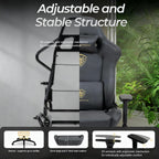 Dowinx Big and Tall Gaming Chair with Suede Fabric Breathable, Game Chairs for Adults with Oversized Thick Seat for 440lbs, Ergonomic Gamer Chair for Streaming & Long Gaming Sessions, Deep Grey
