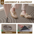 Front Door Mat 17''x30'', Absorbent Dirt Resist Washable Non Slip Low-Profile Indoor Doormat, Easy Clean Welcome Entryway Door Mats, Brown