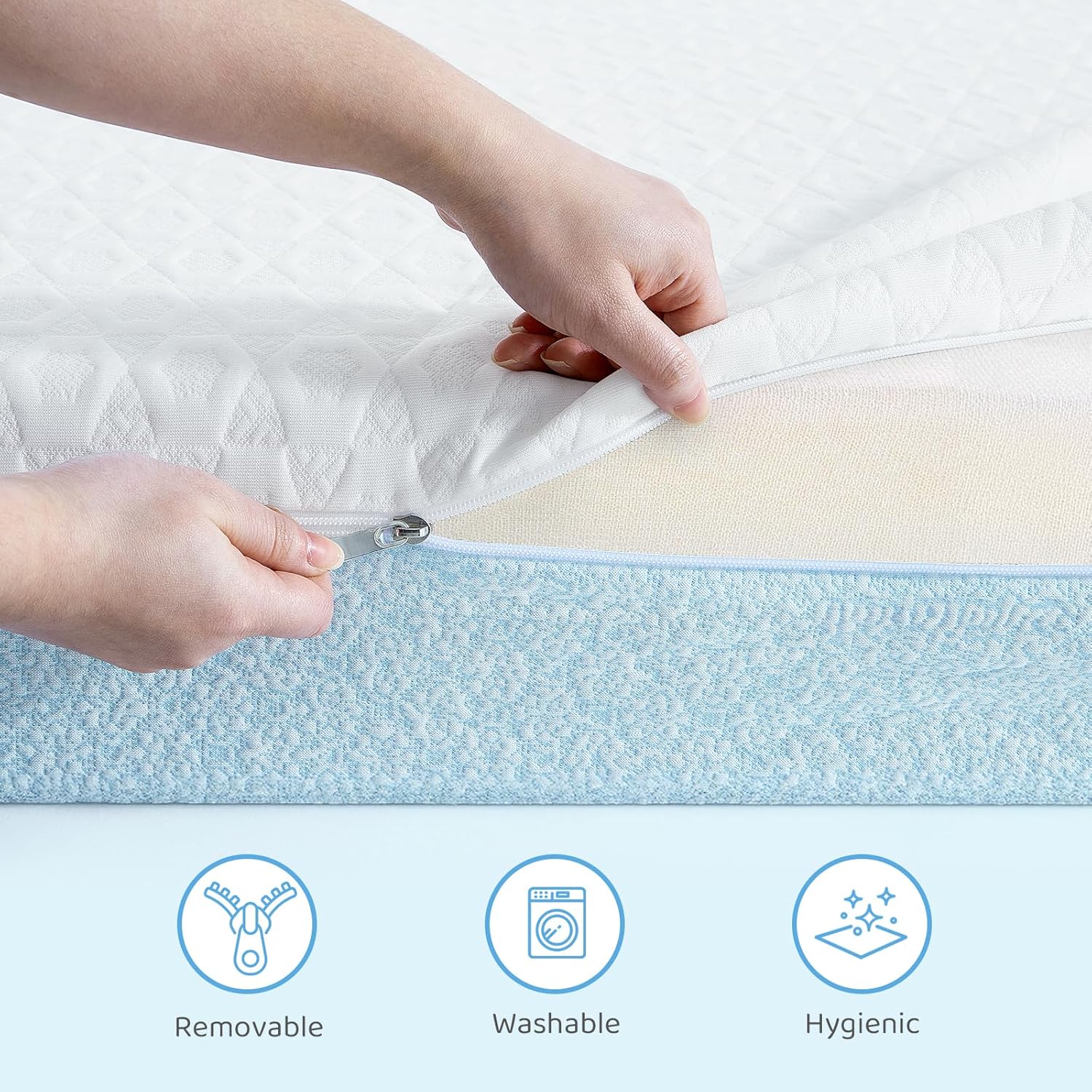 Dourxi Crib Mattress, Dual Firmness Soft & Firm Memory Foam Toddler Mattress, 3-Layer Baby Mattresses with Breathable Washable Cover, CertiPUR-US Certified, 52" x 27.5" x 6" for Crib and Toddler Bed