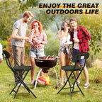 5Rcom Folding Stool, 2 Pack 18 inch Folding Bar Stool with Backrest and Handle, Foldable Stools for Adults Up to 350lbs, Collapsible Round Folding Counter Height Stool Chair for Camping Kitchen