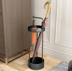 Golden Rust Proof Umbrella Holder, Entrance Drain Umbrella Bucket, Steel Circular Umbrella Holder, Umbrella Storage Rack, Suitable for use in Homes, Offices, Hotel Lobbies （Black）