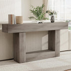Spaco 63'' Long Console Table,2 Tier Farmhouse Entryway Table Sofa Table with Storage,Wood Behind Couch Table for Living Room, Hallway,Foyer