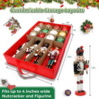WDZREE Large Christmas Ornament Storage Box, Stores Up to 72-4" Ornaments Balls, 3 Individual Trays with Adjustable, Christmas Container Perfect for Holiday Decorations, 600D Oxford Fabric Tear-Proof