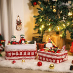 Christmas Basket Large Empty Christmas Baskets Red Christma Gift Baskets with Handles Holiday Storage for Gifts Holiday Decor for Baby/Kids/Nursery Room