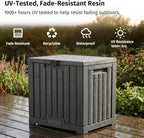 EAST OAK Outdoor Storage Box, 31 Gallon Deck Box for Patio Cushions, Pool Accessories & Garden Tools, Waterproof Resin Storage Container, Ash Grey