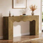 Tribesigns 63" Farmhouse Console Table, Wooden Couch Table Behind Sofa with Storage, Long Entryway Sofa Station, Narrow Console Stand with Base, Hallway Stand for Entryway (1, Light Brown)