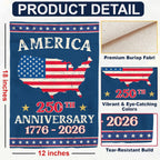 250th Anniversary America USA Garden Flag for Outside, USA Map 250 Years of Freedom 1776-2026 Patriotic Double-Sided Waterproof Yard Flag 12x18 Inch for 4th of July Memorial Day Outdoor Deco