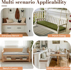 Custom Bay Window Cushions, Window Seat Cushions for Indoor Furniture, Breakfast Nook, Mudroom, Banquette Bench Cushion, Simple and Stylish Herringbone Fabric, Non-Slip & Removable, Pipe Design