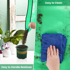 Repotting Mat for Indoor Plants, Green, Thickened PE, 26.8x26.8 Inch, Waterproof Portable Potting Tray for Transplanting and Dirt Control
