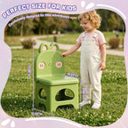 Kids Folding Chair, Ergonomic Small Chair for Toddlers, Durable Plastic Kids Chair for Home Classroom Camping, Lightweight Padded Seat (Green)