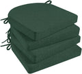 Basic Beyond Chair Cushions for Dining Chairs with Ties and Removable Cover, 2" Thick Seat Cushions for Kitchen Chairs, Set of 4, 17" x 16", Forest Green