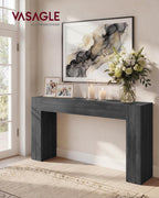VASAGLE Entryway Table, Long Console Table, Thick Tabletop, Farmhouse Style, for Hallway, Behind the Couch, Living Room, Foyer, Easy Assembly, 11.8 x 63 x 31.5 Inches, Charcoal Gray ULNT147BA01S