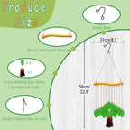 Leaf Shape Glass Wind Chimes for Outside Decoration, Green Tree Windchimes Outdoors Unique, Handcrafted Suncatcher Glass Art Wind Chimes for Women, Hanging Outdoor Christmas Decor