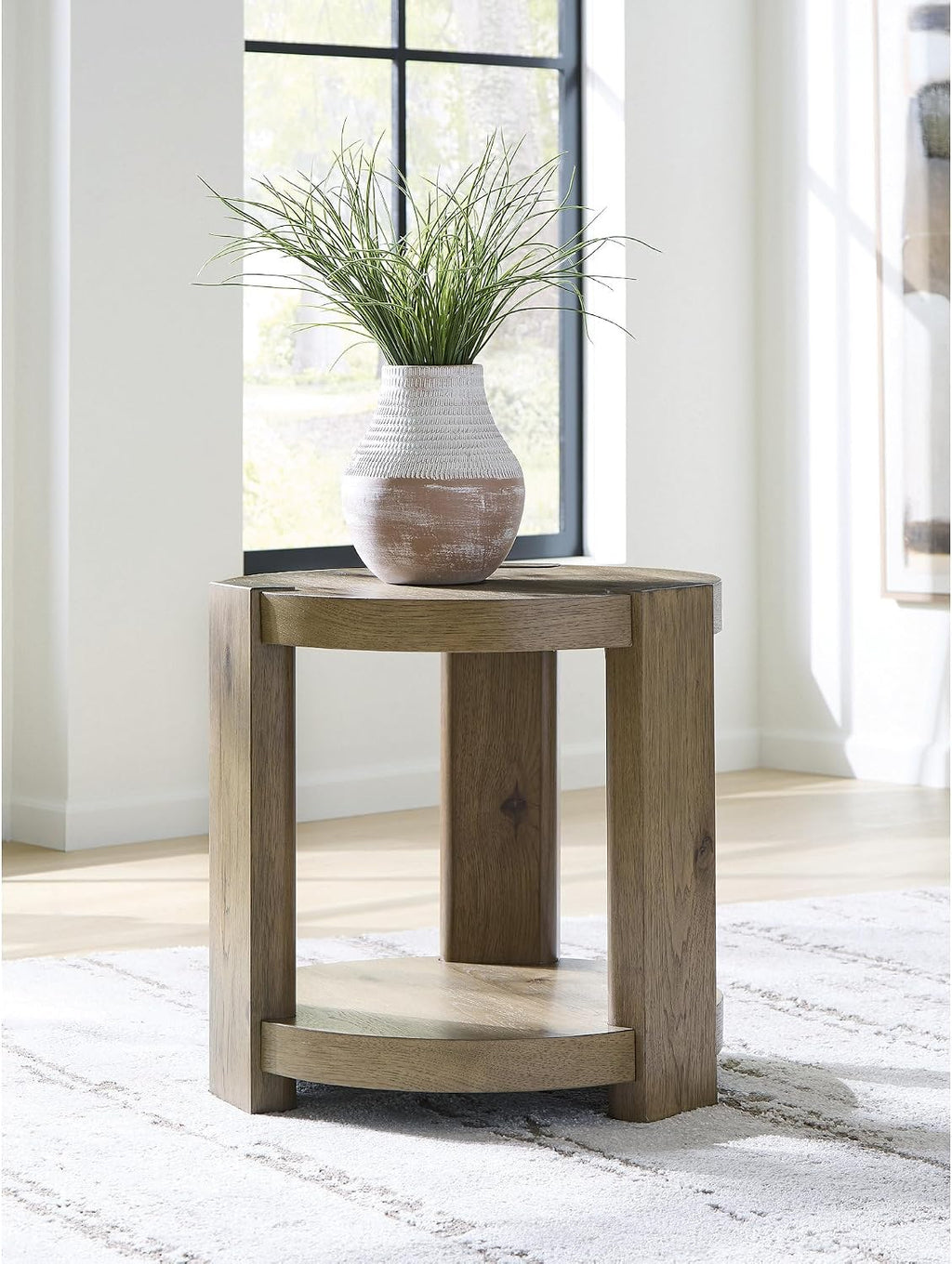 Signature Design by Ashley Flangren Casual End Table with Storage, Light Brown