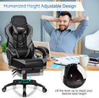 GYMAX Gaming Chair, Ergonomic Computer Chair with Footrest, Linkage Armrests & Lumbar Cushion, Big Wide High Back Video Gaming Chair, Reclining Office Rolling Chair for Adult/Teens (Gray)