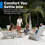 Step2 Vero Adirondack Chair, in Pool or Patio Lounge Seat for 9-inch Sun Shelves, Grey with Speck