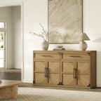 SICOTAS Buffet Cabinet with Drawer - Modern Sideboard Cabinet with Storage, Wide Credenza Storage Cabinet with Handle and Door, Sideboard Buffet Cabinets (3, Oak Brown)
