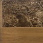 SAFAVIEH Couture Collection – Shayrina Walnut & Dark Brown Marble Accent Table, Sculptural Wood Base Side Table (SFV9765B)