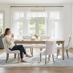 Velvet Dining Chair Set of 2 Upholstered Tufted Dining Room Chair with Nailhead Trim and Solid Wood Legs for Kitchen, Restaurant,Beige