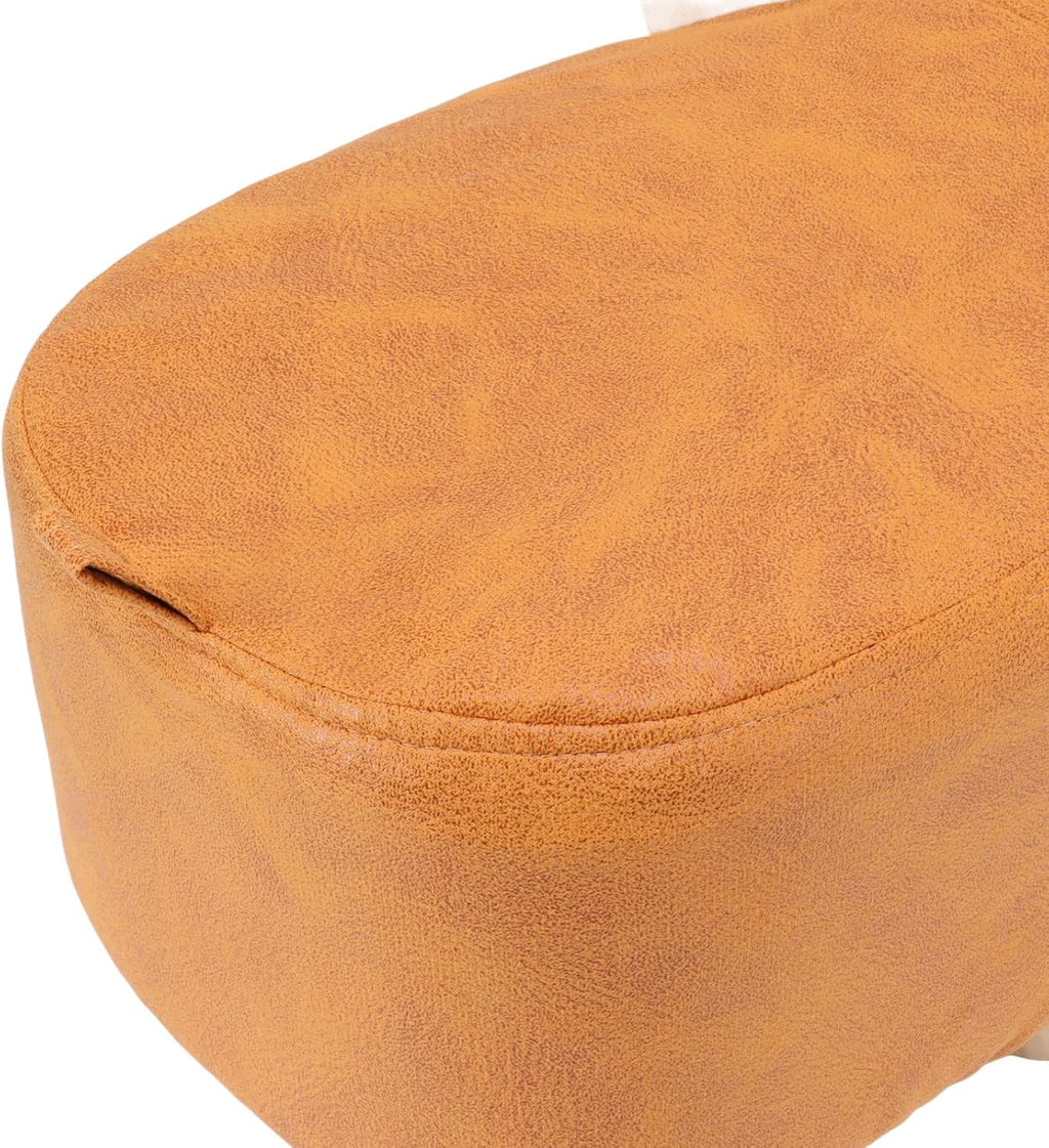 Elephant Shaped Padded Stool Stable Frame for Kids Bedroom Playroom Living Room Decor for Kids and Adults (Orange)