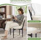 Welzona Upholstered Dining Chairs Set of 4, PU Leather Dining Room Chairs with Sturdy Metal Legs, Kitchen Chairs for Dining Room/Kitchen/Restaurant/Hotel, Modern Style, White