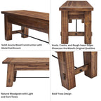 Durango Rustic Farmhouse Style 60-Inch Wood Bench - Industrial Modern Accent Furniture with Solid Wood Seat for Entryway, Dining Room, Hallway, Foyer, or Kitchen by Alaterre Furniture