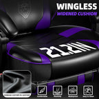 Vonesse Gaming Chair, Big and Tall Gaming Chair with Footrest and Massage, Gaming Chairs for Adults with Lumbar Support, Ergonomic High Back Computer Chair with Pocket Spring Cushion (Purple/Black)