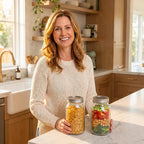 Wide Mouth Mason Jars 64 oz [2-Pack] with Airtight Lids – Large Glass Storage Jars for Pasta, Cookies, Dry Goods & Infused Water | BPA-Free Leak-Proof Lids