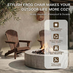 Folding Adirondack Chairs Set of 2 with Pre-Assembled BackRest, Solid Wood Outdoor Lawn Chair Lounge Patio Chair for Garden Backyard Porch Fire Pit, Dark Brown