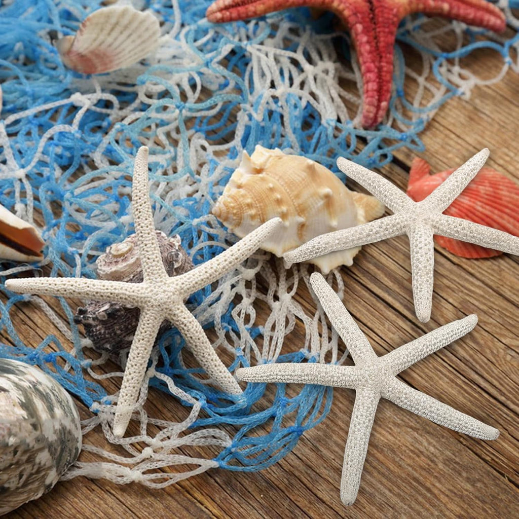 24 PCS Starfish, Mixed Starfish 2" to 3" and 3" to 4" Natural Seashells Starfish White Starfish Ornaments Perfect for Wedding Beach Theme Party Home Decorations, DIY Crafts, Fish Tank