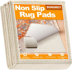 Songrey Non-Slip Rug Pad 5x7 FT, Extra Thick Carpet Pads for Hard Surfaces, Prevents Sliding and Secures Rugs, Provides Floor Protection with Comfort Cushioning