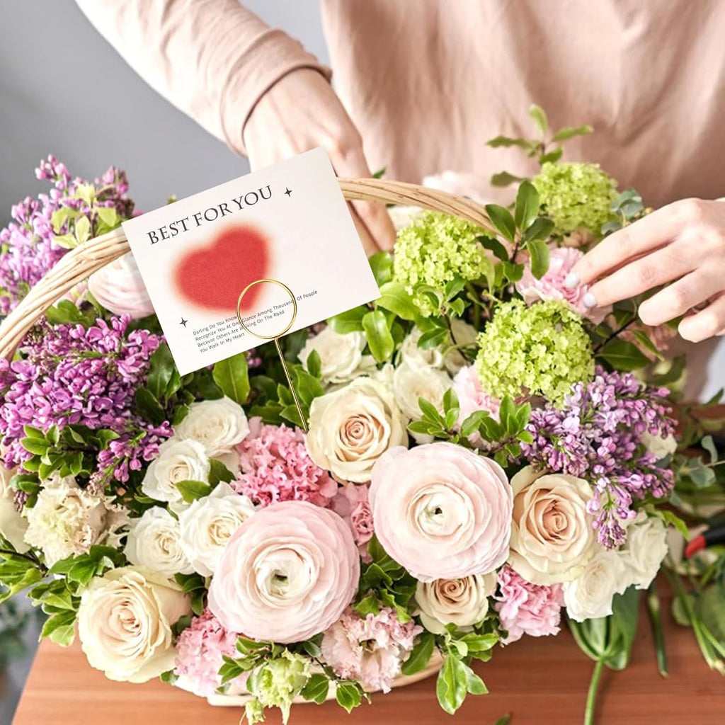 20Pcs Place Card Holder, Metal Floral Place Card Holder, Gold Table Number Holders, Round Shape Flower Pick Clips, Gold Metal Card Picture Holder Pick, Floral Gift Card Holder Clips for Wedding P
