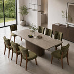 YOUNIKE Wood Frame Green Dining Chair, Chenille Fabric, Single Pack | Modern Ergonomic Upholstered Kitchen & Dining Room Chairs, Double-Layer Backrest, Comfy Soft Cushion, Easy to Assembly