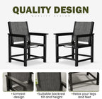 Amopatio Patio Dining Chairs HDPE Plastic Outdoor Chair with Wide Seat All Weather UV Resistant Heavy Duty Resin Patio Chairs for Poolside Garden Porch Backyard Balcony & Deck(1PCS)