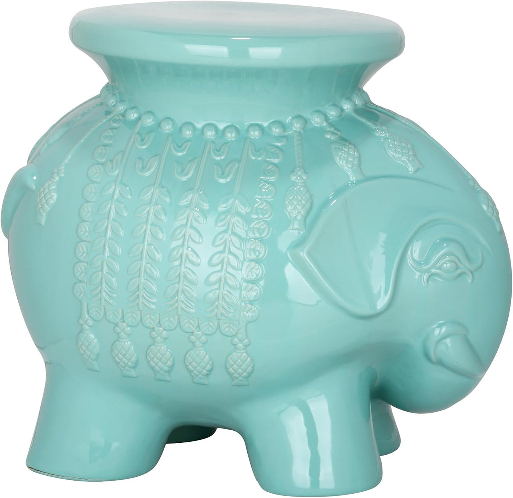 Safavieh Castle Gardens Collection White Elephant Ceramic Garden Stool