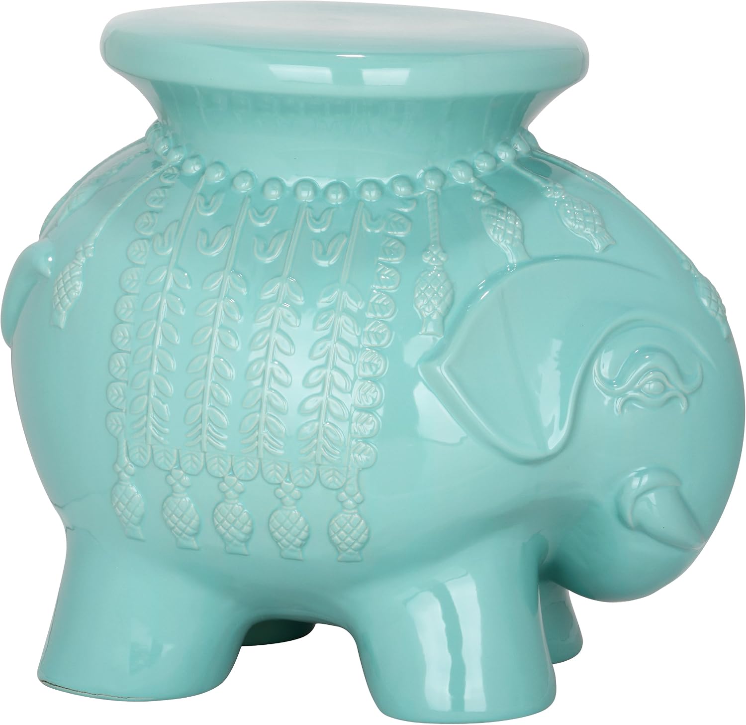 Safavieh Castle Gardens Collection White Elephant Ceramic Garden Stool