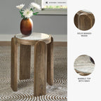 Signature Design by Ashley Gavrilley Contemporary Accent Table with Marble Top, Light Brown & Gray